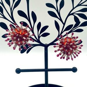 Atomic vintage handmade screw on back earrings rockabilly, pin-up, retro.